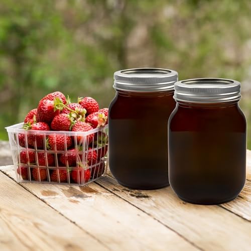 Amber 6-Pack Mason Pint Jars