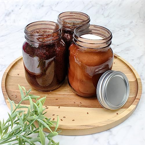 Amber 6-Pack Mason Pint Jars