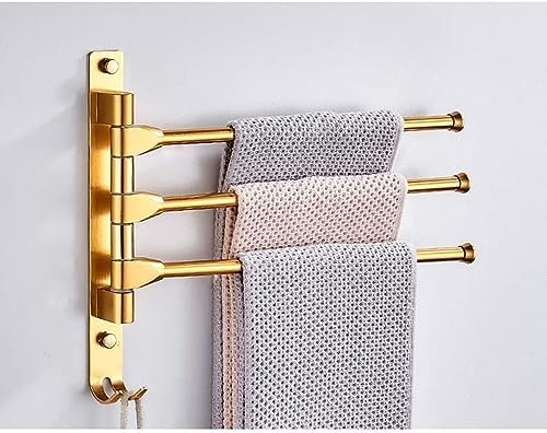 Wall-Mounted Towel Rack with Swivel Rails - Space Aluminum Bath Kitchen Towel Holder