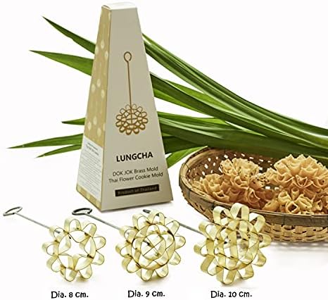 Lungcha DOK JOK Brass Cookie Cutter Set for Thai Flower Biscuits
