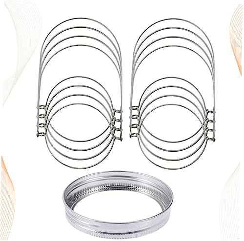 24 Pack Mason Jar Hanging Rack with Tinplate Wire Handles and Lid Rings