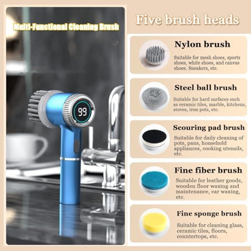 Digital Electric Cleaning Brush Portable Multifunctional Kitchen brush
