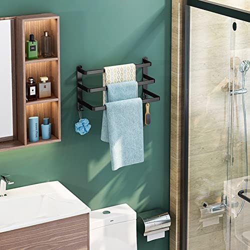 3-Tier Towel Rail Aluminum Matte Black