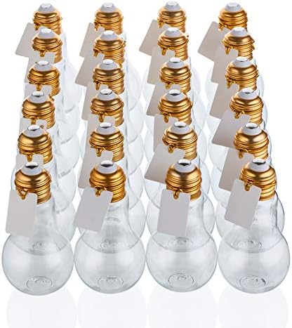 Plastic Light Bulb Jars Gold - 24pc Case