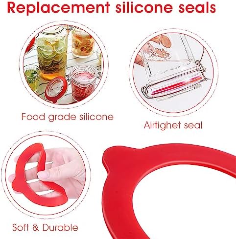 12-Pack silicone Jar Gaskets for Mason Cans Airtight Seals in Red