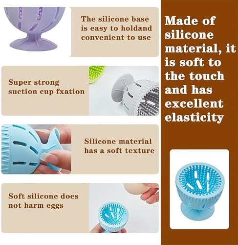Tydlig Silicone Egg Washer - 700 Bristle Brush with Suction Cup
