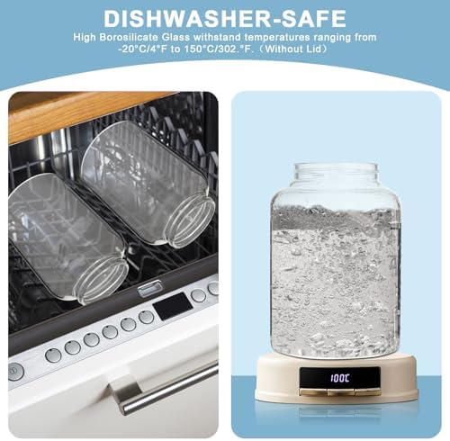 Wide Mouth Glass Jars for Fermenting Preserving 60oz Capacity