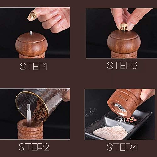 Modern Design Adjustable Wooden Ceramic Pepper Mill Set