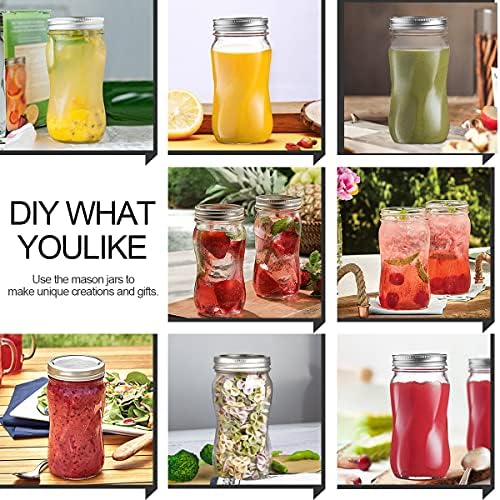 KAMOTA Mason Jars 16 OZ with 20 Whiteboard Stickers