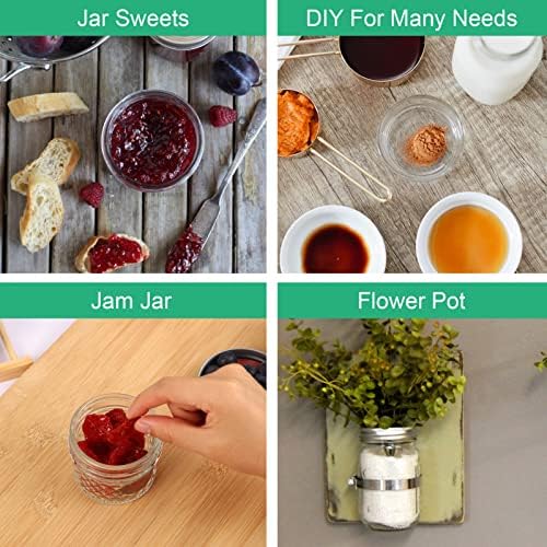 Premium 4oz Glass Jam Jars with lids for Canning Pickling Preserving DIY
