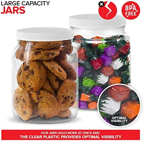 Stock Your Home Half Gallon Clear Plastic Jars with Lids 1 Pack
