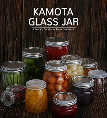 KAMOTA 12 Oz Mason Jars with Silver Lids and Bands 20 Pack 1