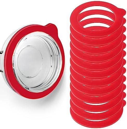 12-Pack silicone Jar Gaskets for Mason Cans Airtight Seals in Red