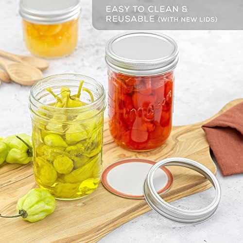 Stylish 6-Pack Canning Jars with Labels lids and Bands