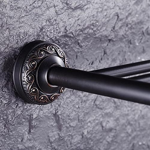 ANNBKA European-Style Black Bronze Bath Towel Shelf