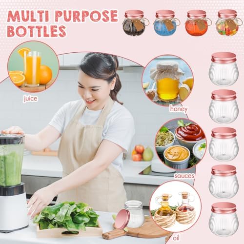 Yungyan 50-Piece 4 oz Rose Gold Mason Jars with Lids