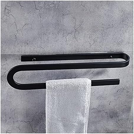 Space-Saving TowelRail Rack Modern Black Aluminum TowelHolder for Bathrooms Kitchens