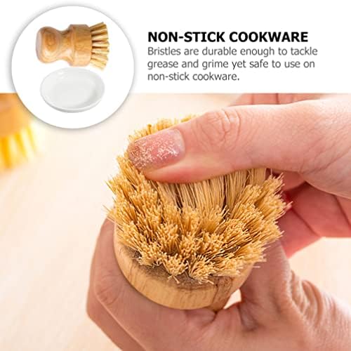 Natural Wooden Pot Brush - Eco-Friendly Kitchen Tool for Easy Cleaning