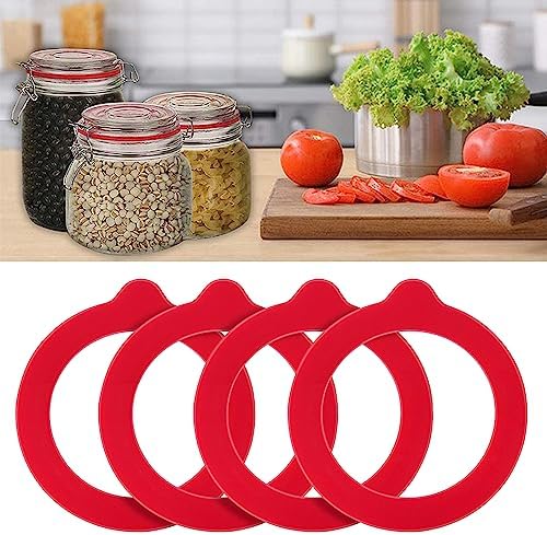 12-Pack silicone Jar Gaskets for Mason Cans Airtight Seals in Red