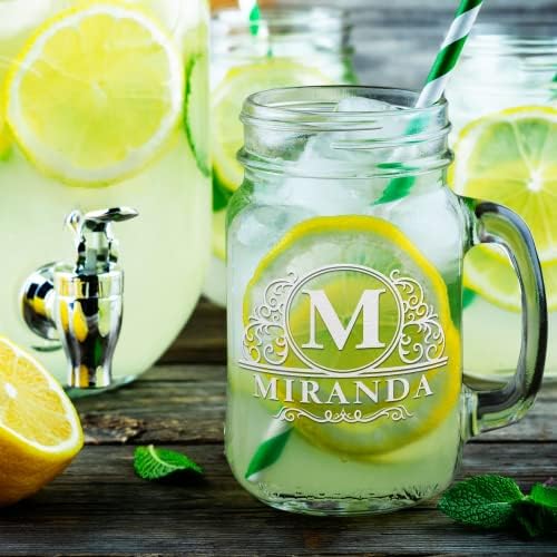 Elegant Mason Set - Personalized 16 oz Custom Glass - Perfect for Gifting