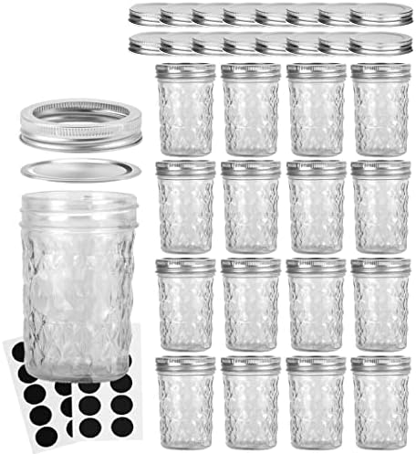 VERONES 8 OZ Mason Jars with Lids 16 Pack