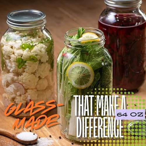 Rustic 64 oz Mason Jar 2 Pack
