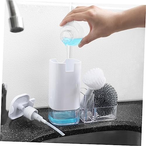 Effortless Kitchenset Handle Brush for Sink and Dishes White
