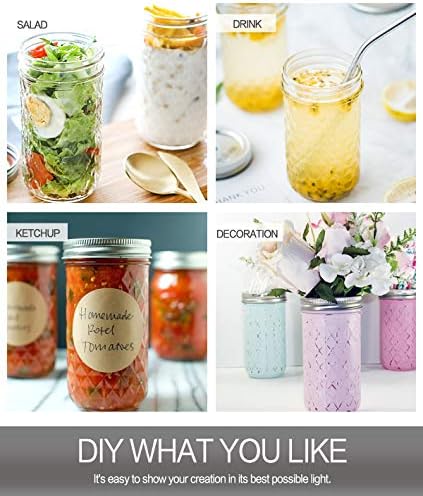 VERONES 22 Oz Wide Mouth Mason Jars with Lids 9 Pack