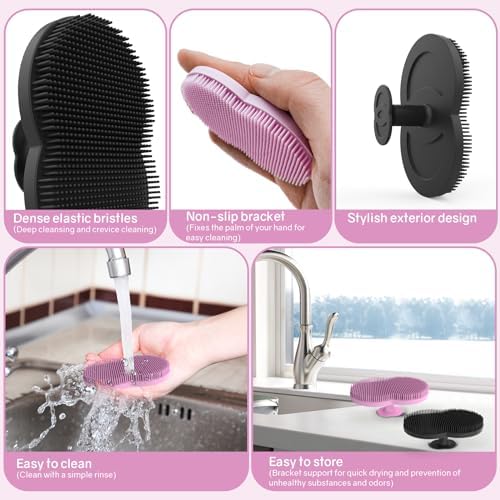 2PCS Vegetable Brush Set Black Pink