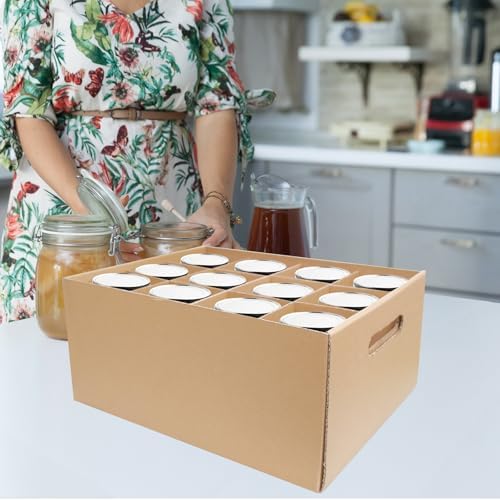 4 Pcs Stackable Mason Jar Storage Box with Handles
