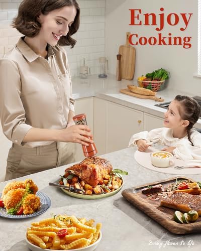 TOMEEM Electric Salt Pepper Grinder Set with Storage Base
