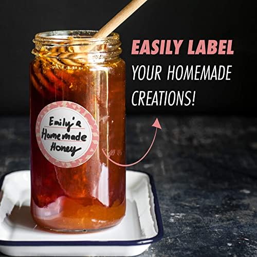 MESS Dissolvable Mason Jar Labels 2 Inch Coral
