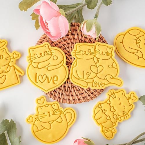 3D Cute Cat Cookie Stamps for Baking