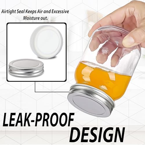 16 oz Glass Mason Jars with Silver Lids 4 Pack