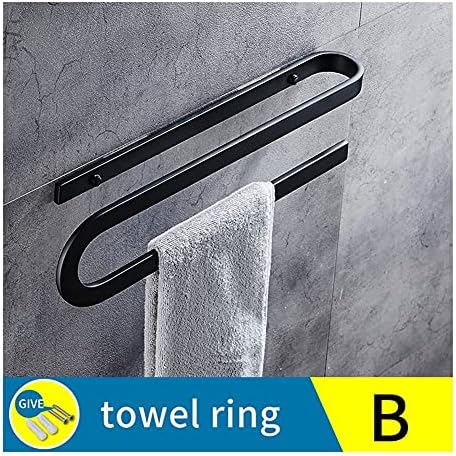 Space-Saving TowelRail Rack Modern Black Aluminum TowelHolder for Bathrooms Kitchens