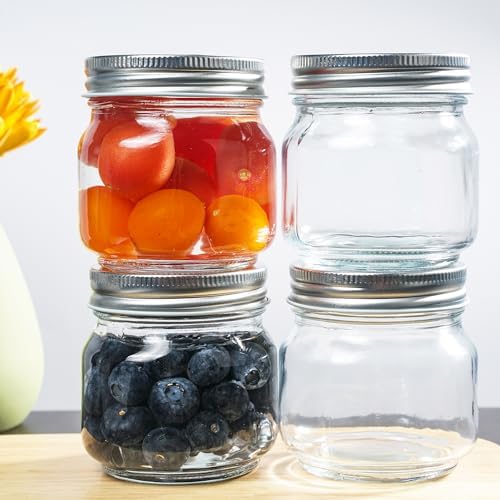 Durable Lead-Free Glass Mason Jars for Canning Storage