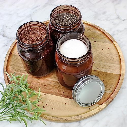 Amber 6-Pack Mason Pint Jars