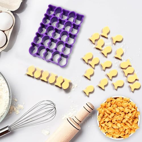 Mini Fish Cracker Cookie Cutter 25 cavities Gold for Baking Cooking