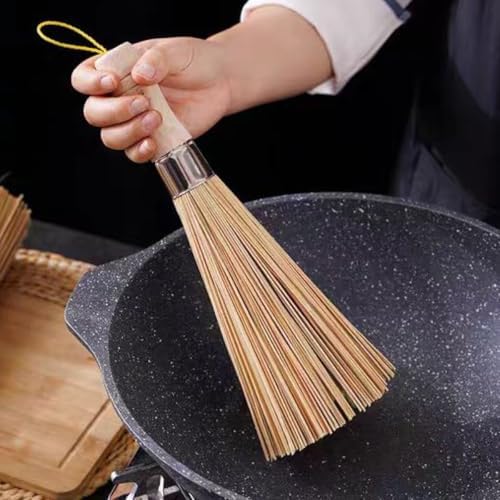 Traditional Natural Bamboo Frying Pan Brush Set 3pcs