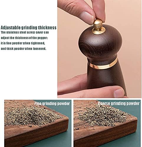 Adjustable Wooden Pepper Mill Set with Stainless Steel Core