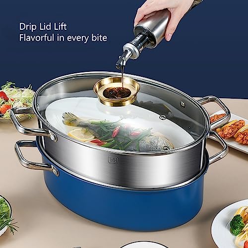 Oval Stainless Steel Steamer Pot Set