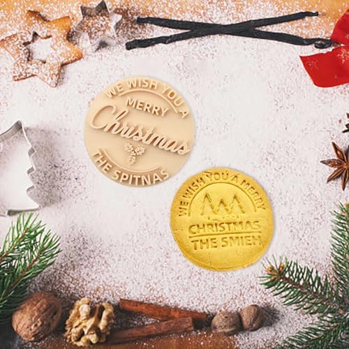 Personalized Christmas Cookie Stamp Set 2PACK Unique Functional for Baking