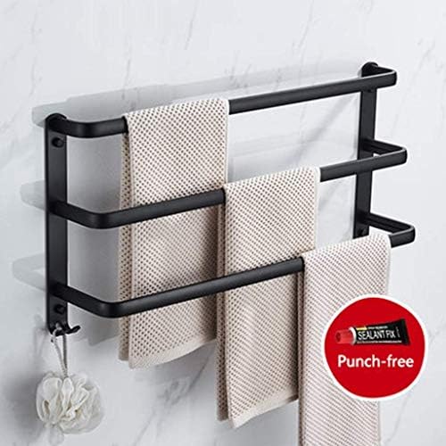 Towel Rack Holder Wall-Mounted Aluminum Towel Bar Durable Easy to Clean