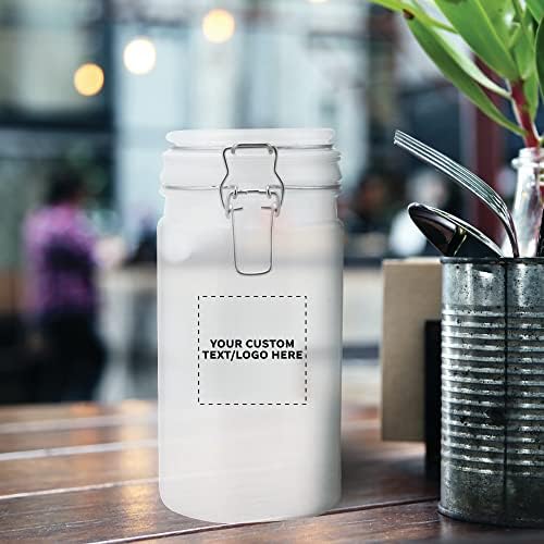 Custom Frosted Glass Storage Jars 34oz Set