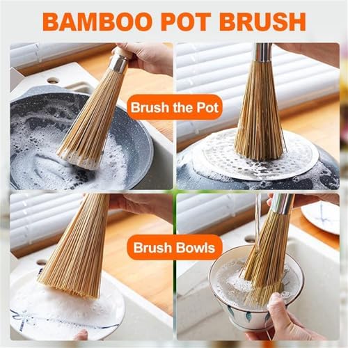 Natural Cleaning Brush Set for Home Kitchen Use
