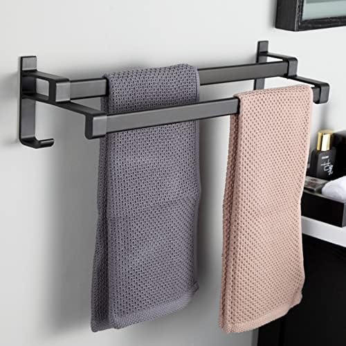 LUCEAE Double Bathroom Towel Bar Bath Towel Holder Wall Mounted 50cm Space Aluminum