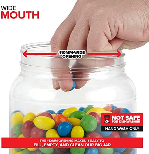Stock Your Home Half Gallon Clear Plastic Jars with Lids 1 Pack