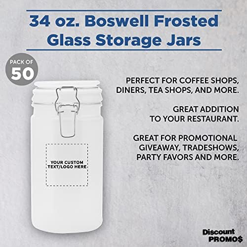Custom Frosted Glass Storage Jars 34oz Set