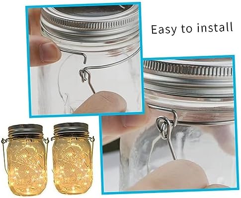 Mikinona 20 Pcs Stainless Steel Mason Jar Hook Hangers