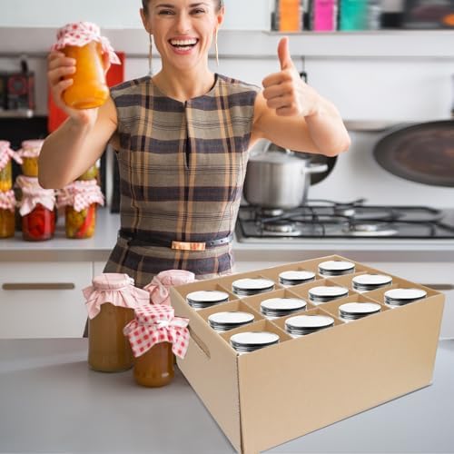 4 Pcs Stackable Mason Jar Storage Box with Handles